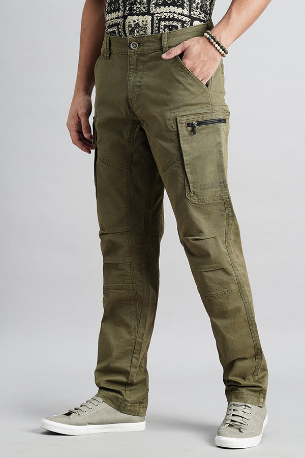 Olive Slim Fit Cargo Pant (Regular Fit)