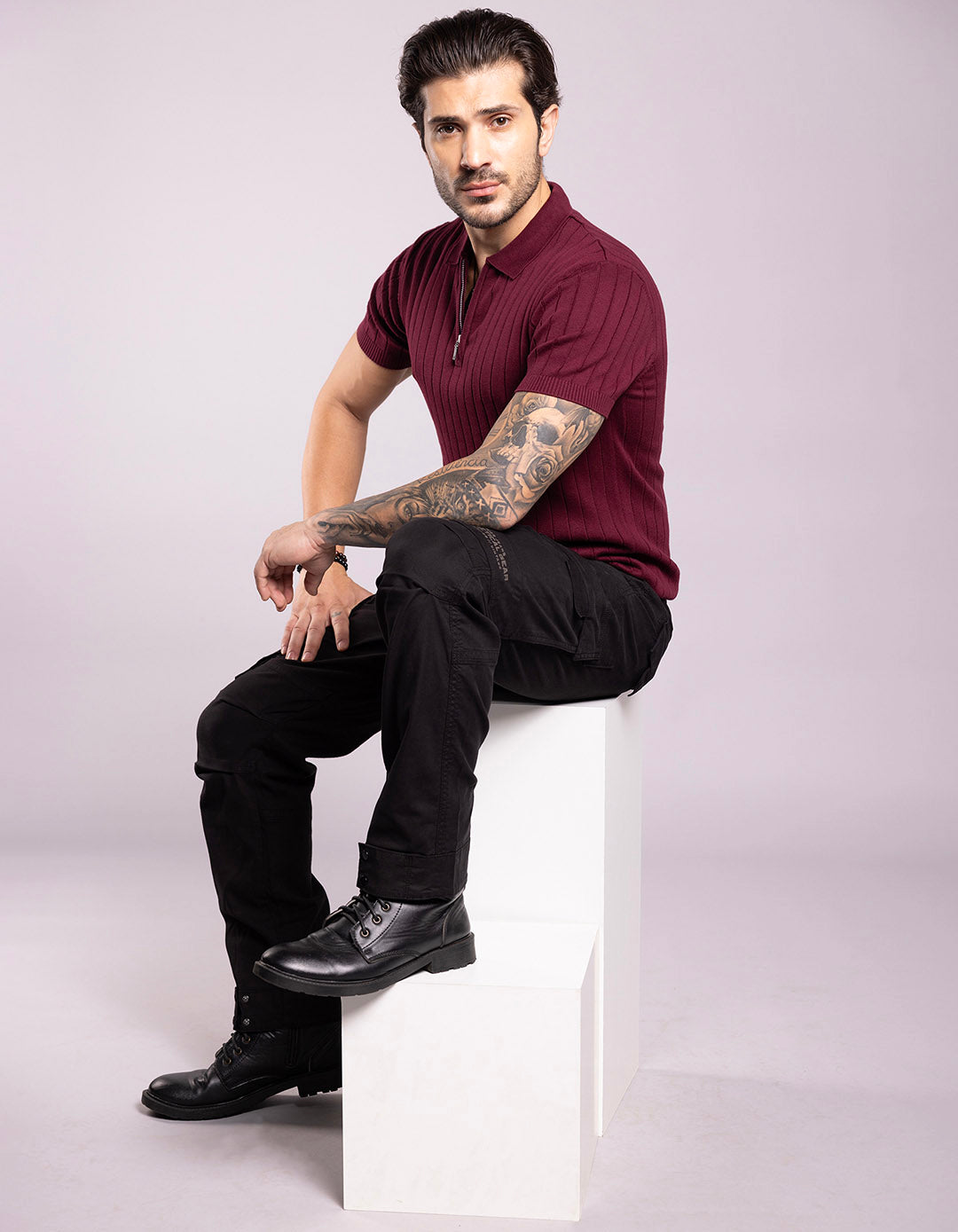 Black Slim Fit Cargo Pant