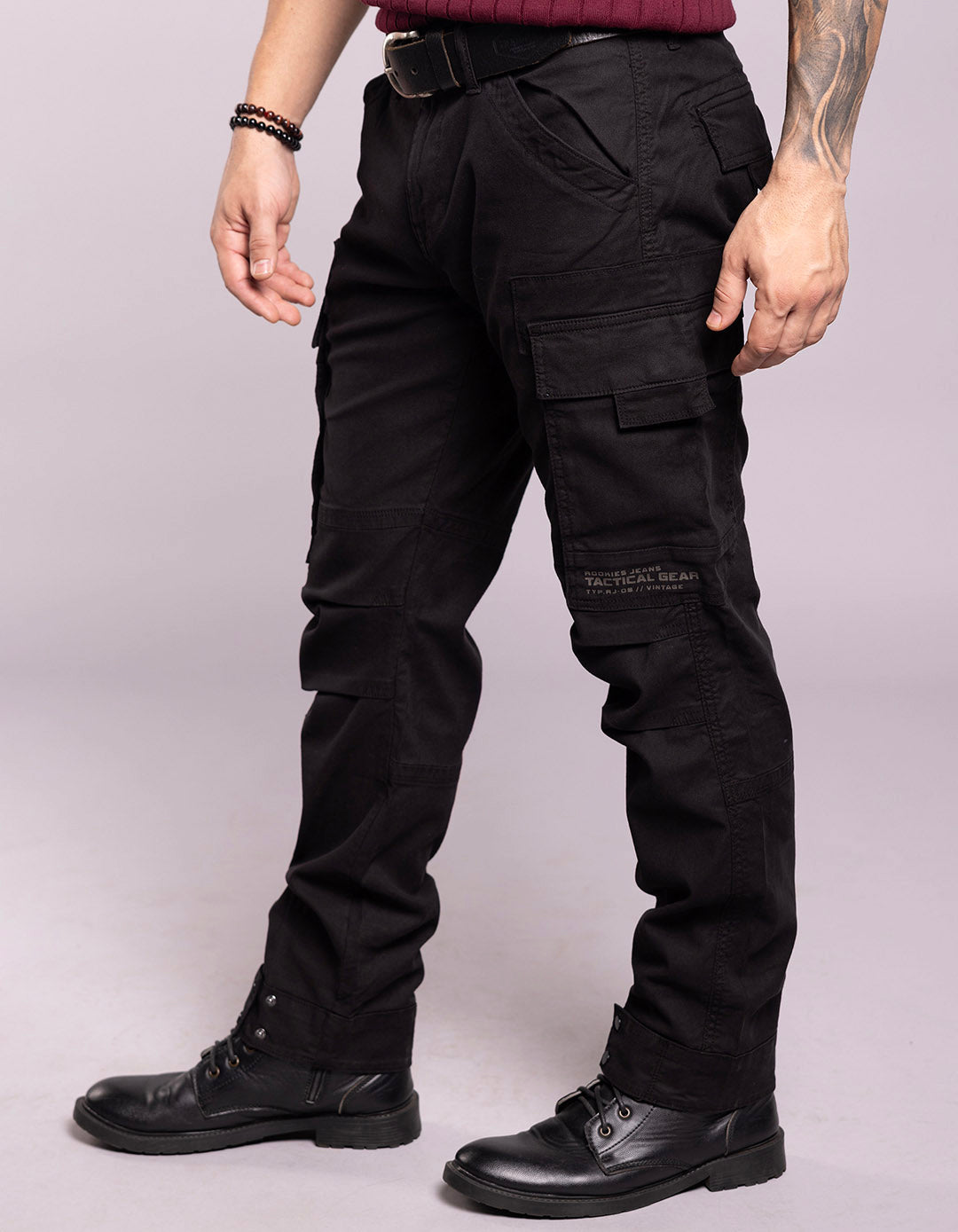 Black Slim Fit Cargo Pant