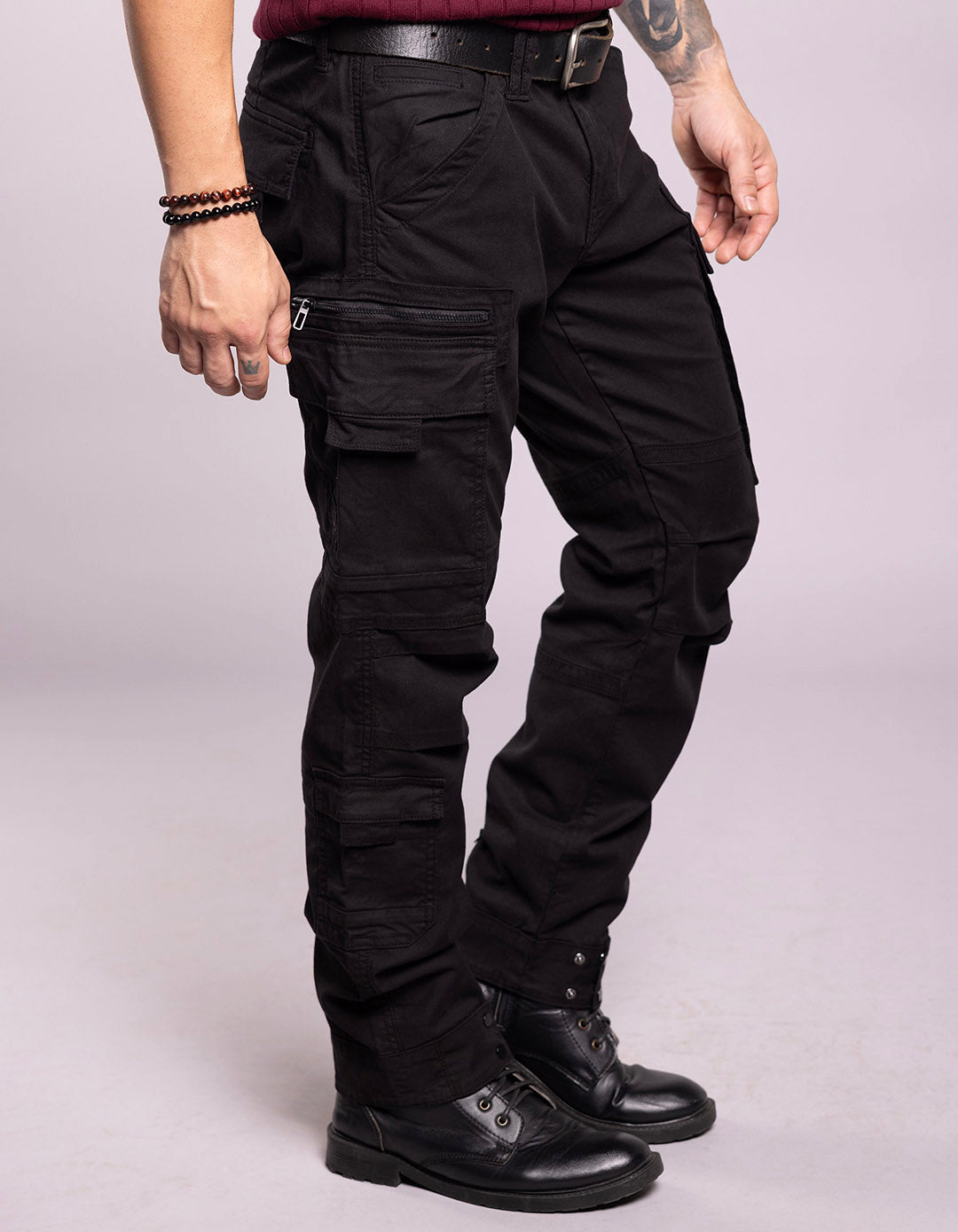 Black Slim Fit Cargo Pant
