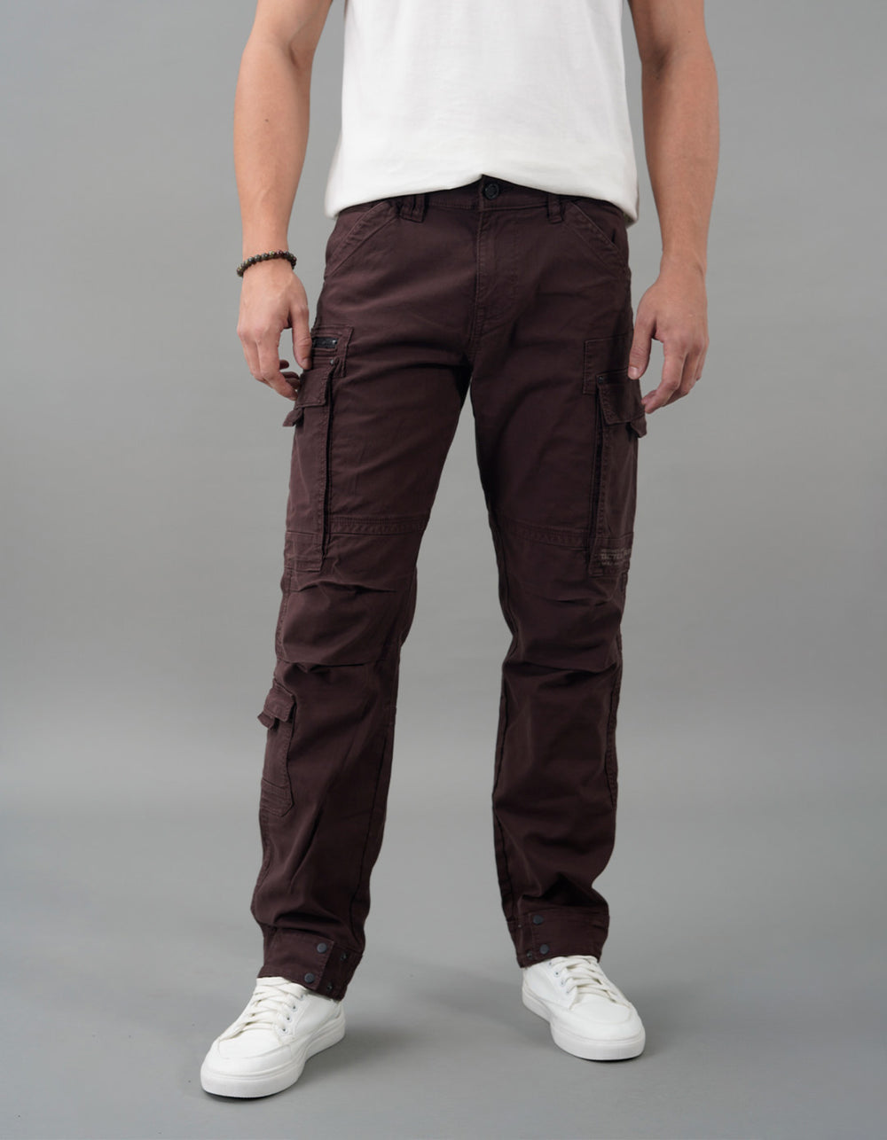 Brown Slim Fit Cargo Pant