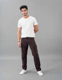 Brown Slim Fit Cargo Pant
