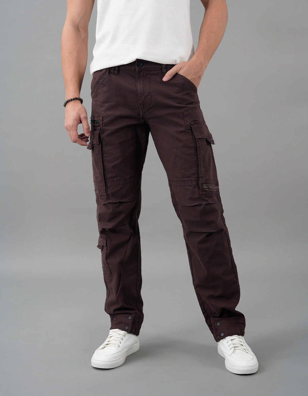 Brown Slim Fit Cargo Pant – ROOKIES - Main Image