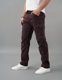 Brown Slim Fit Cargo Pant