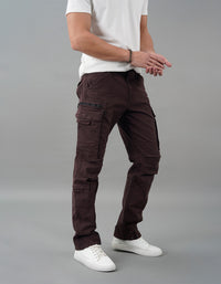 Brown Slim Fit Cargo Pant