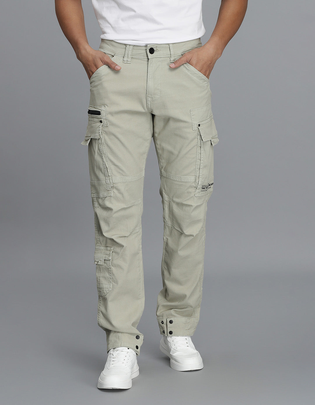 Lt Stone Slim Fit Cargo Pant