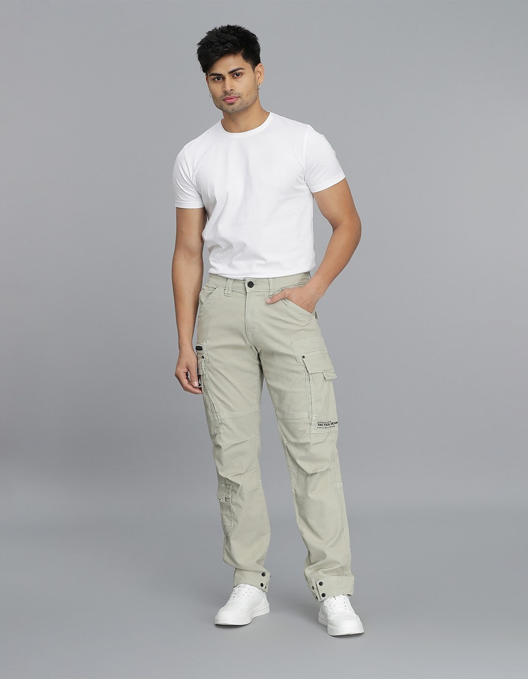 Lt Stone Slim Fit Cargo Pant