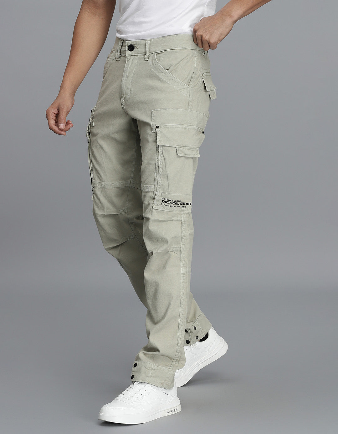 Lt Stone Slim Fit Cargo Pant