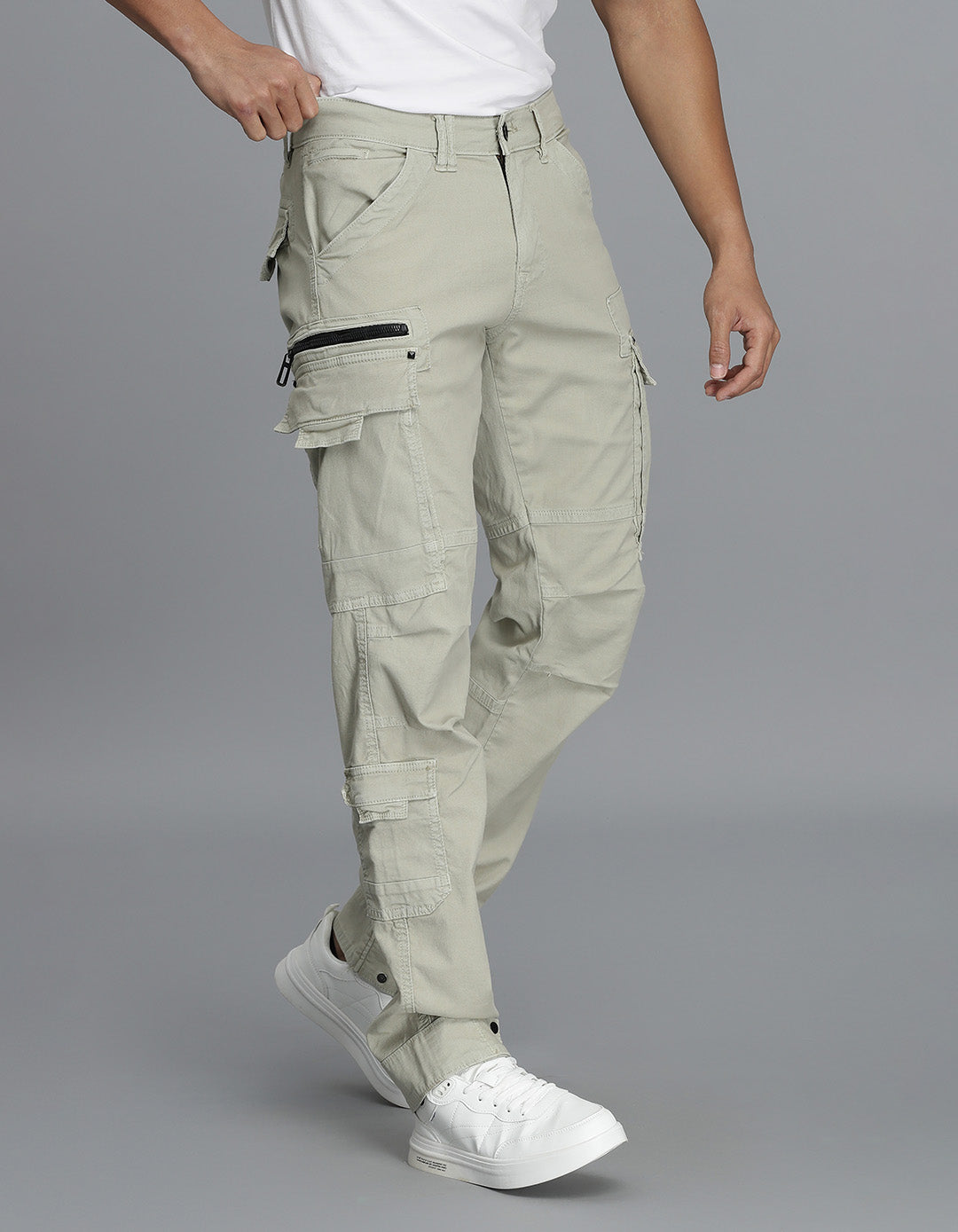 Lt Stone Slim Fit Cargo Pant