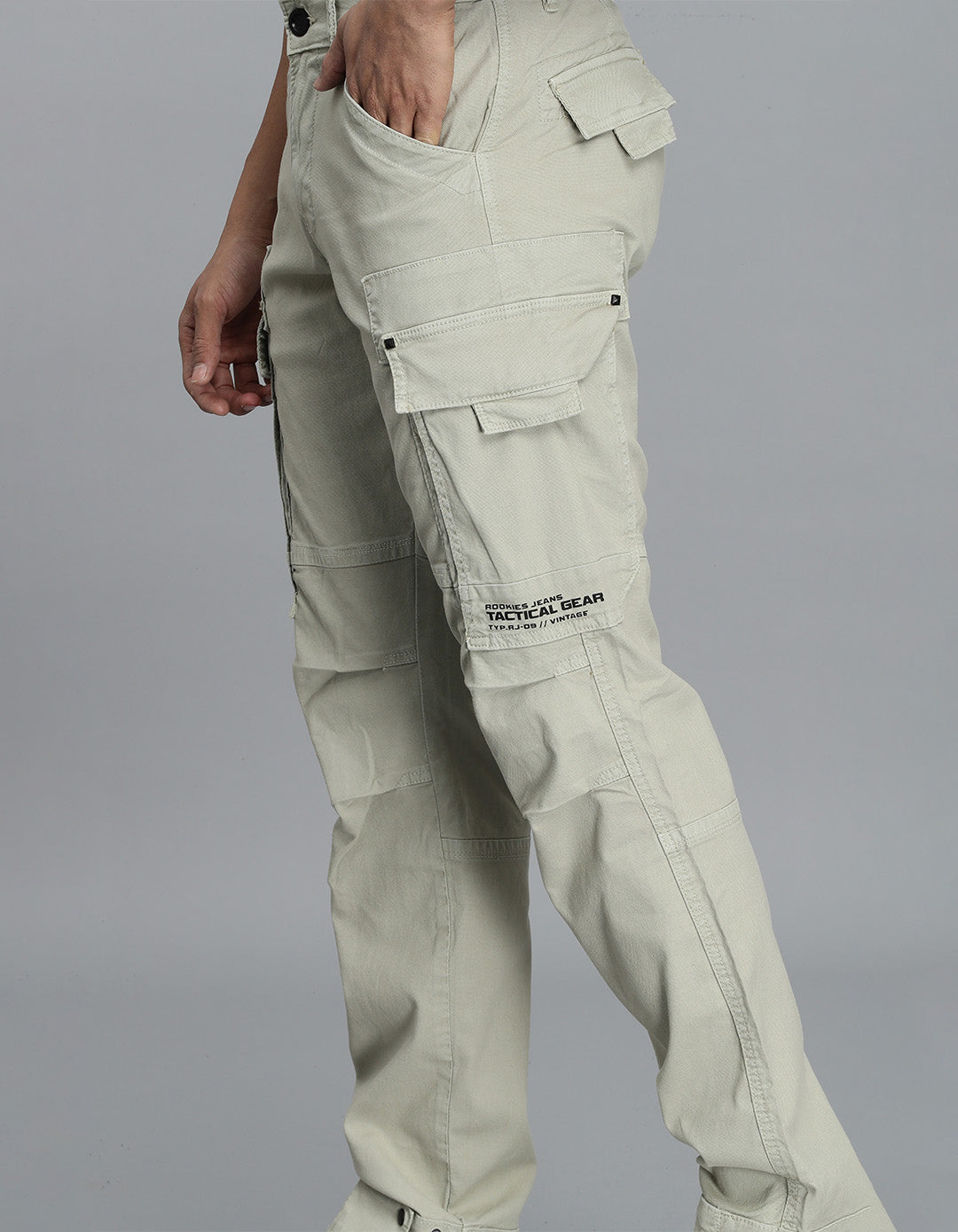 Lt Stone Slim Fit Cargo Pant