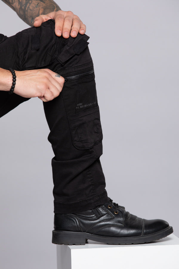 Black Regular Fit Cargo Pant