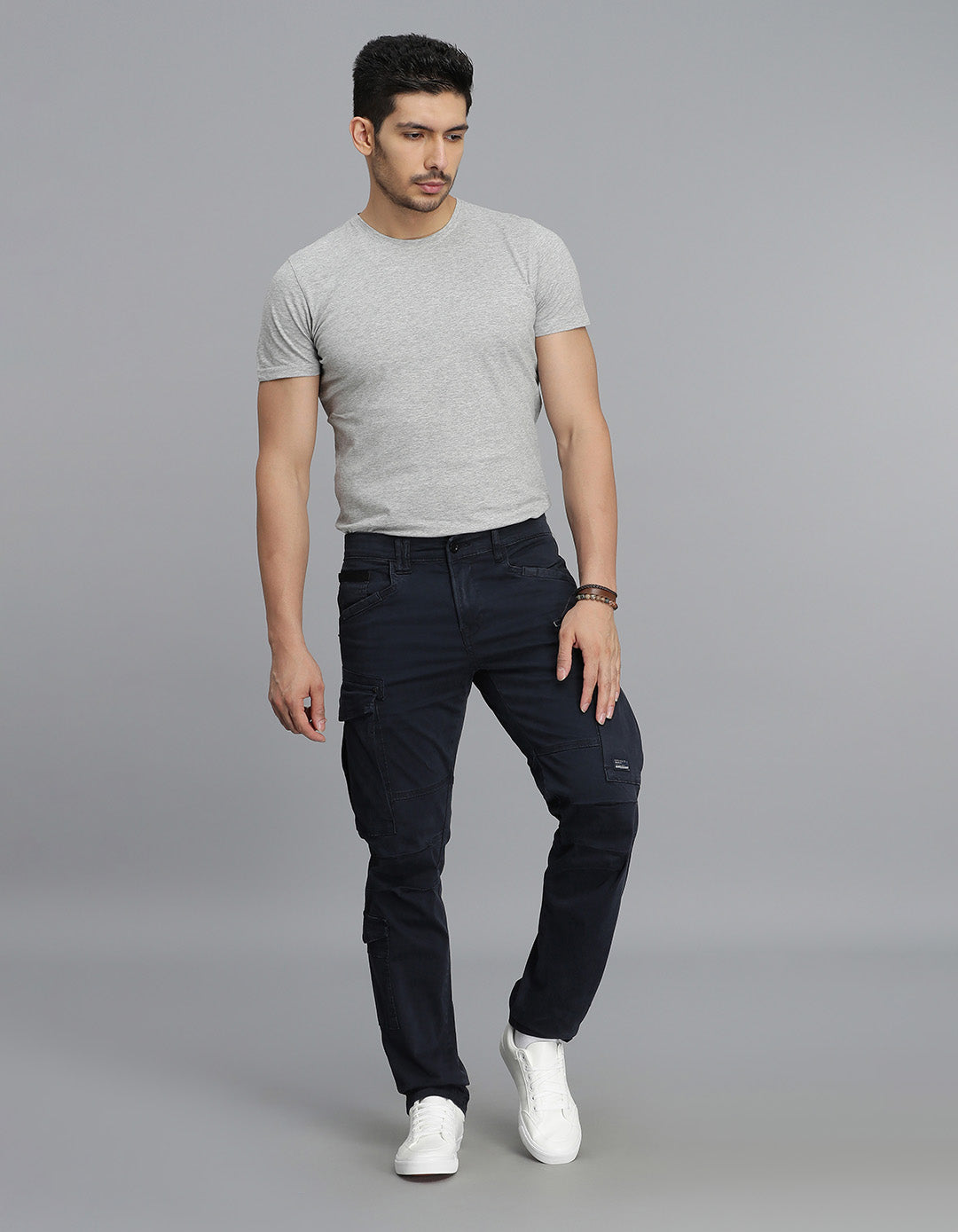 Navy Regular Fit Cargo Pant