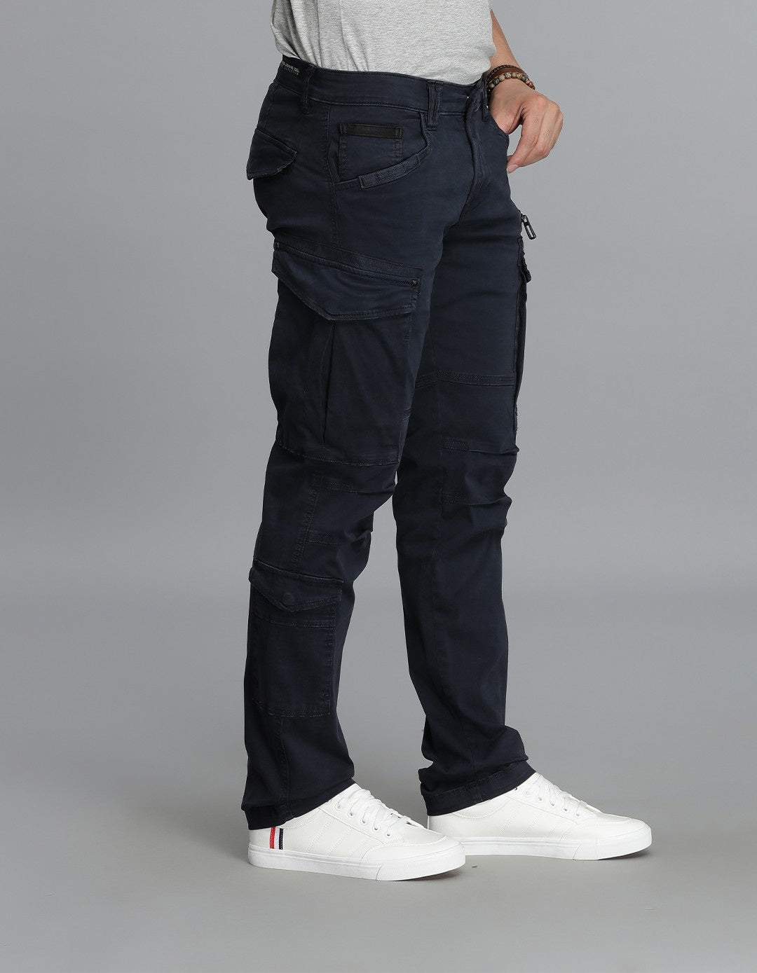 Navy Regular Fit Cargo Pant
