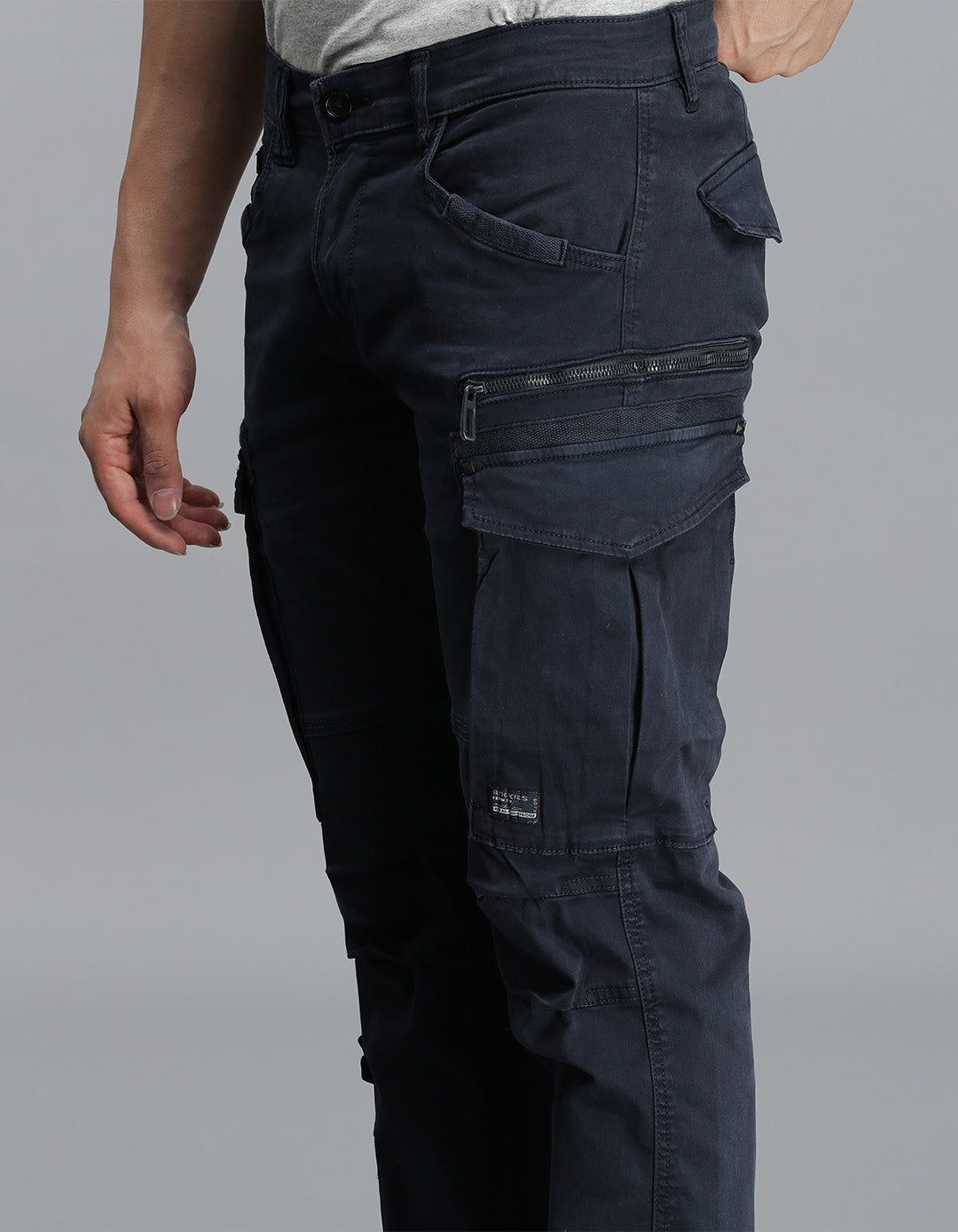 Navy Regular Fit Cargo Pant