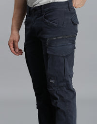 Navy Regular Fit Cargo Pant