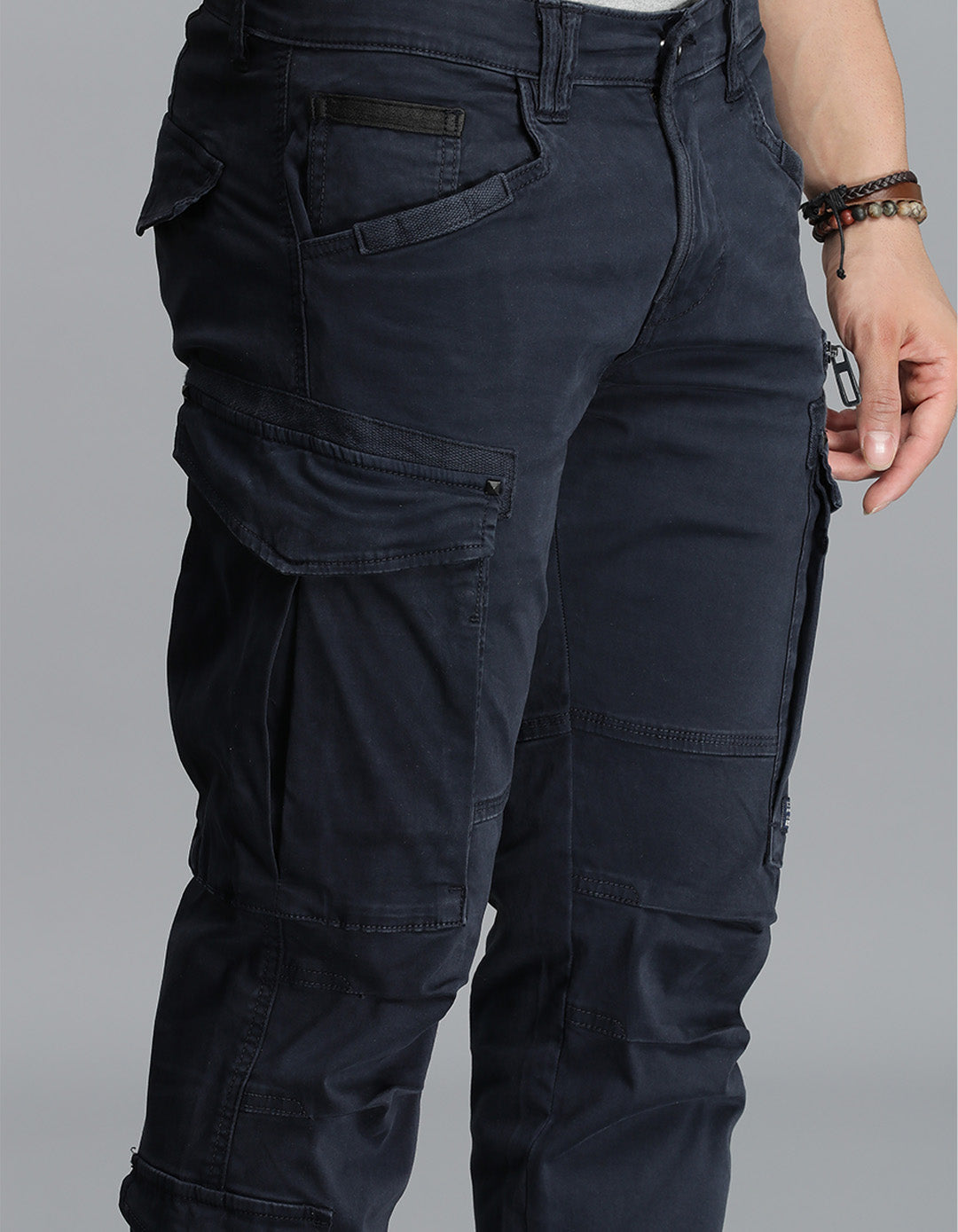Navy Regular Fit Cargo Pant
