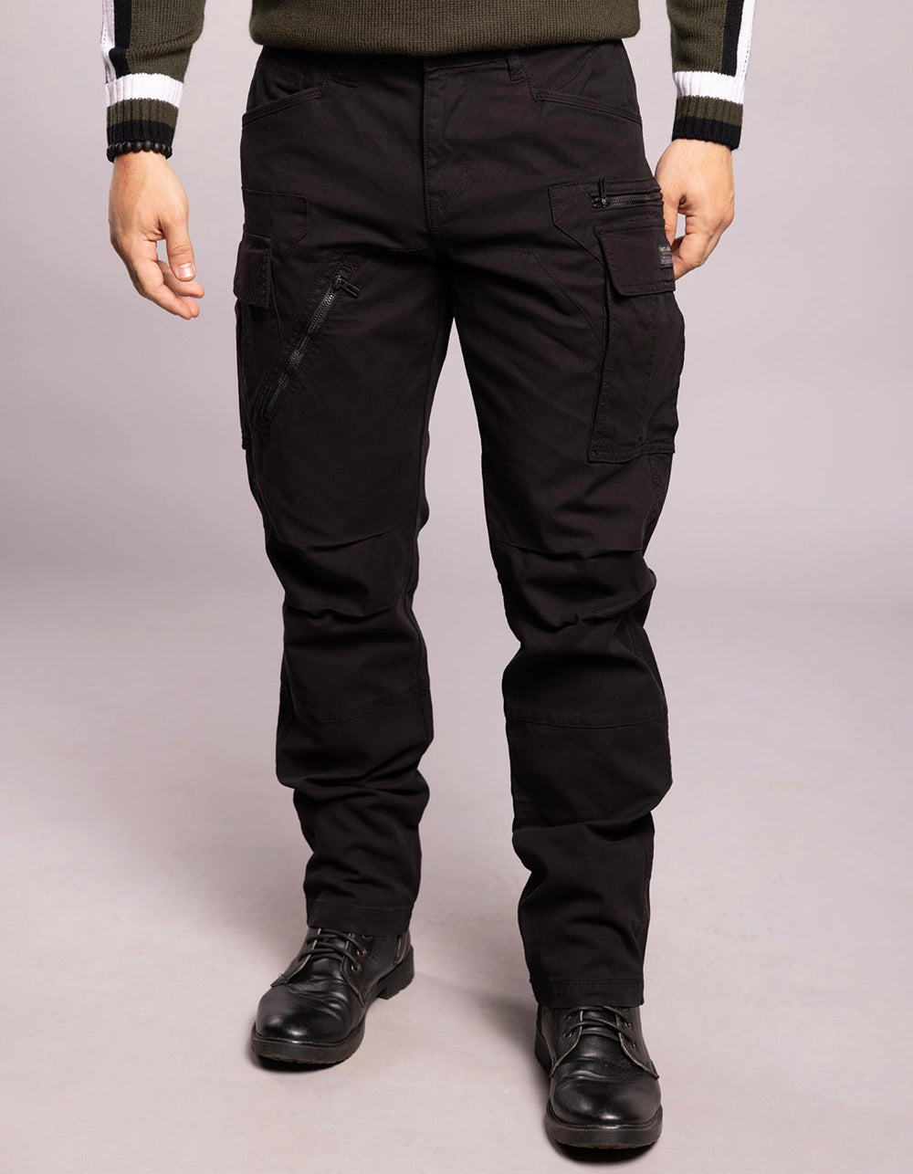 Black Regular Fit Cargo Pant