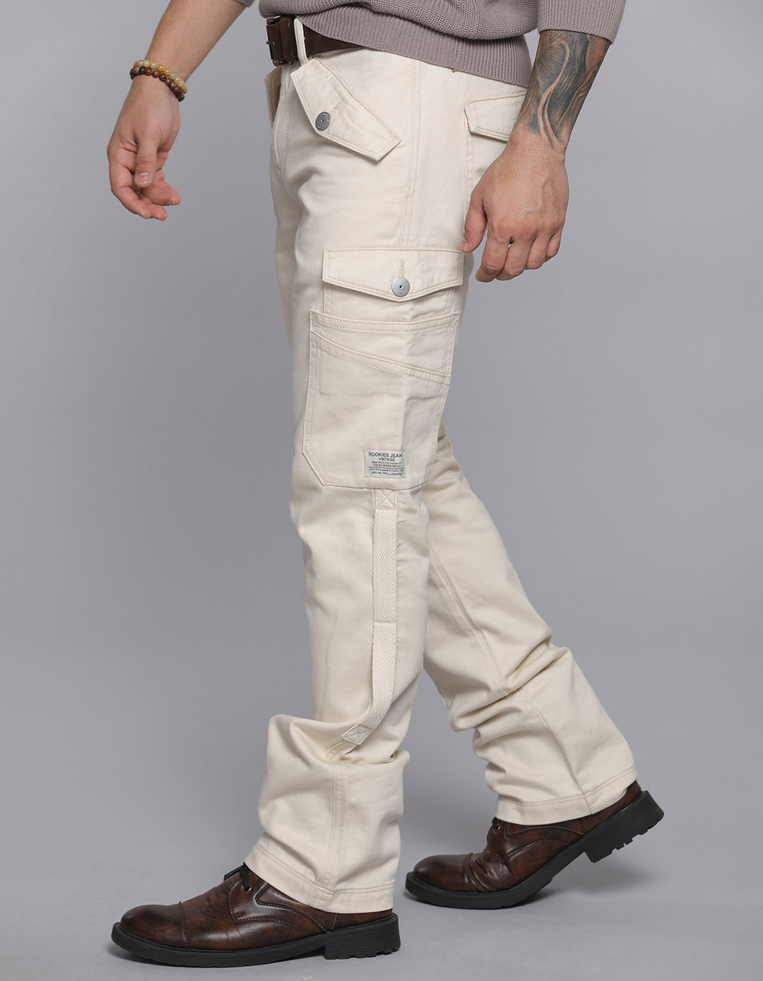 Lt Khaki Regular Fit Cargo Pant