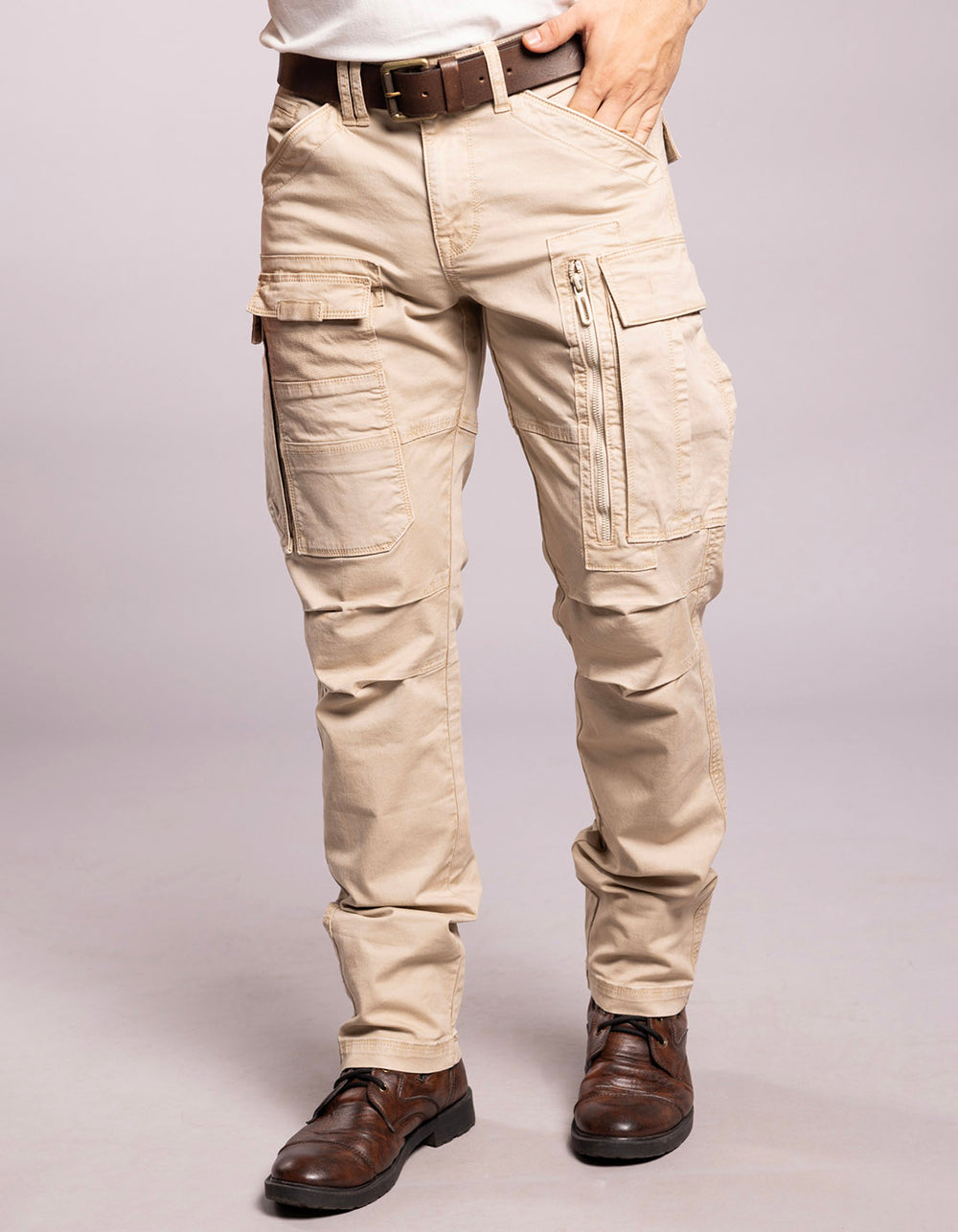 Lt Khaki Regular Fit Cargo Pant