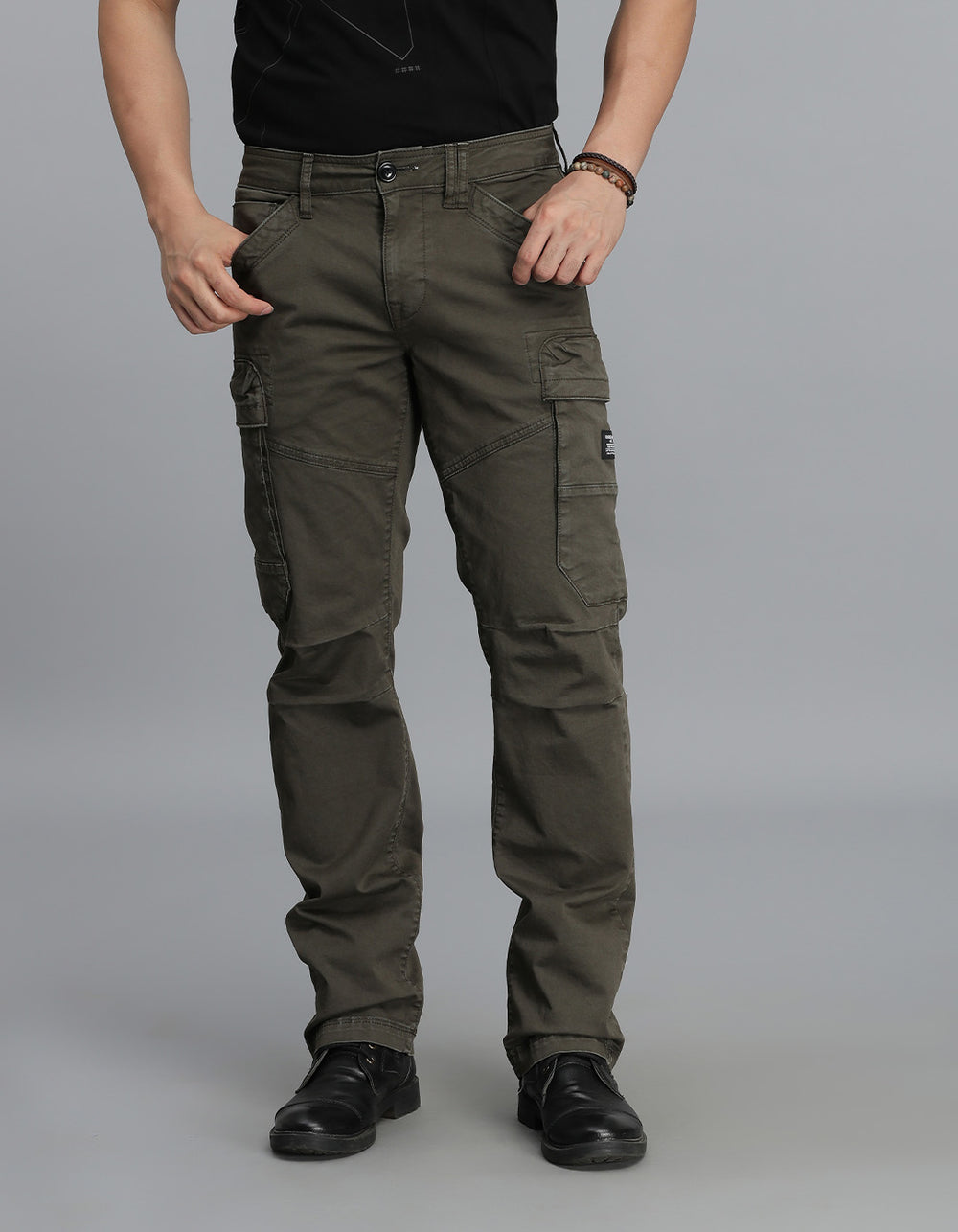 Dk Olive Regular Fit Cargo Pant