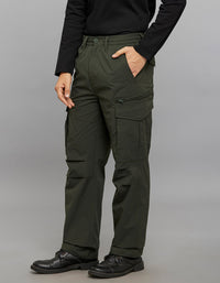 Military Green Comfort Straight Fit 100% Polyestor Cargo Pants 