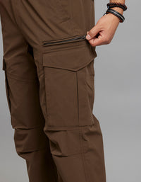 Olivish Khaki Comfort Straight Fit 100% Polyestor Cargo Pants 