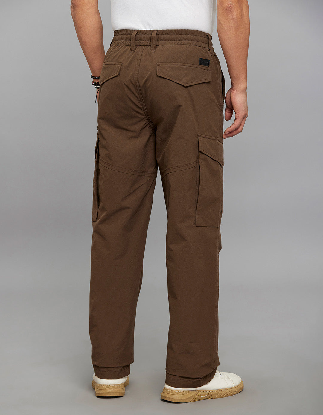 Olivish Khaki Comfort Straight Fit 100% Polyestor Cargo Pants 