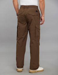 Olivish Khaki Comfort Straight Fit 100% Polyestor Cargo Pants 