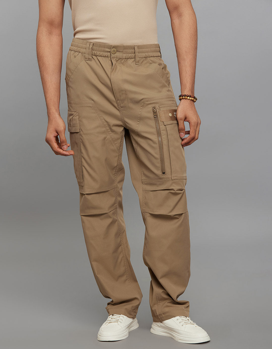 Army Khaki Comfort Straight Fit 100% Polyestor Cargo Pants 