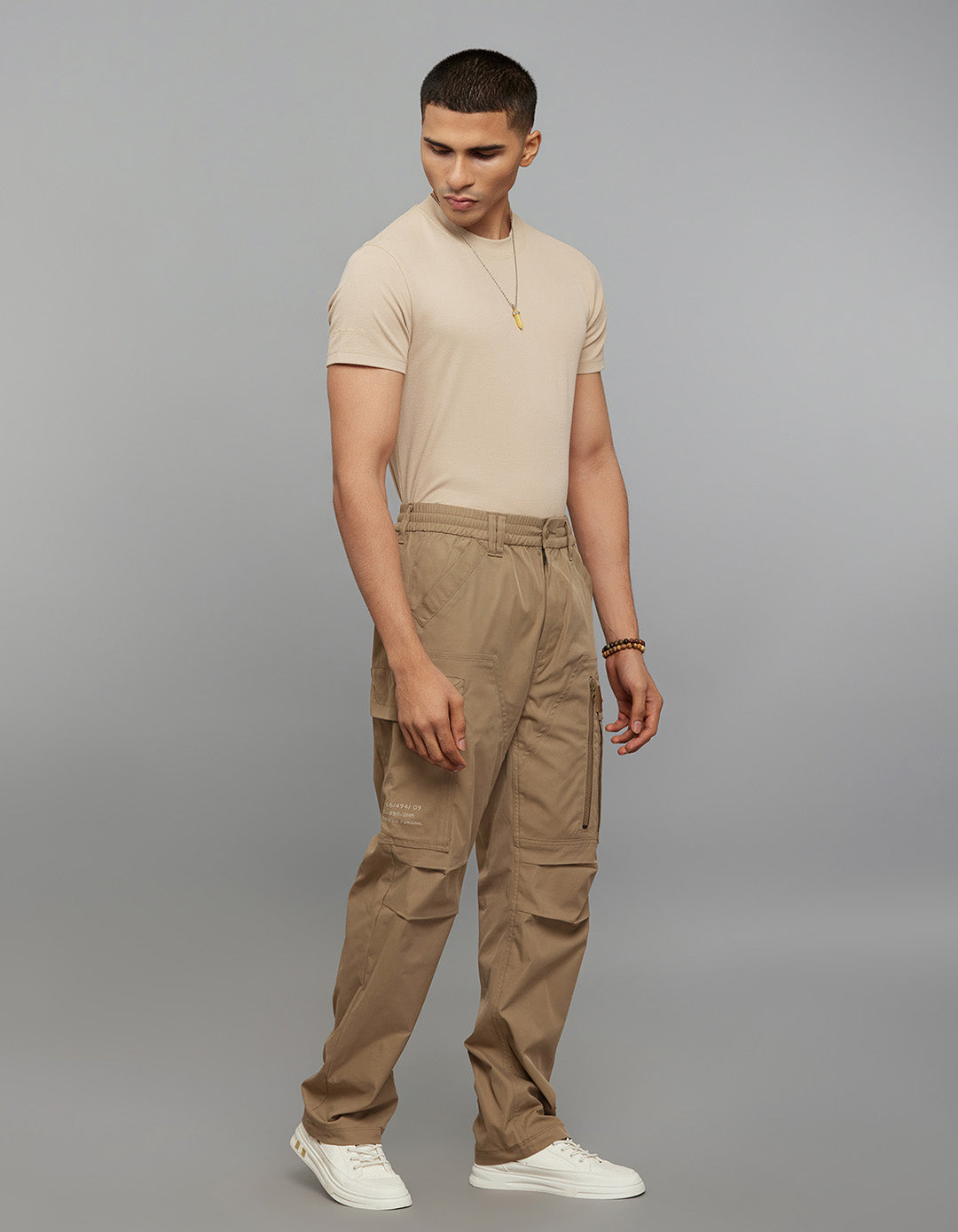 Army Khaki Comfort Straight Fit 100% Polyestor Cargo Pants 