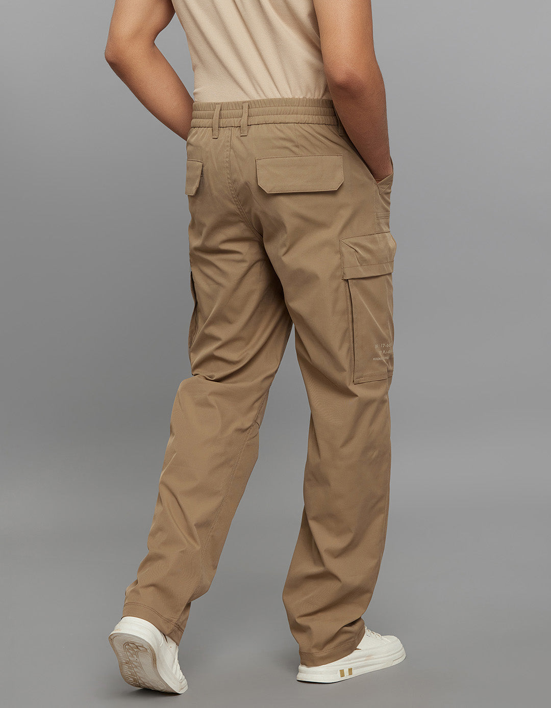 Army Khaki Comfort Straight Fit 100% Polyestor Cargo Pants 