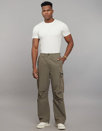 Light Olive Comfort Straight Fit Athliesure Cargo Pants 