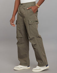 Light Olive Comfort Straight Fit Athliesure Cargo Pants 
