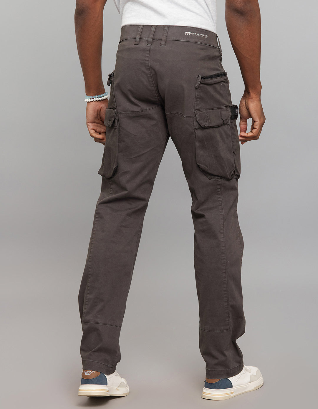 Charcoal Comfort Straight Fit Stretch Cargo Pants 