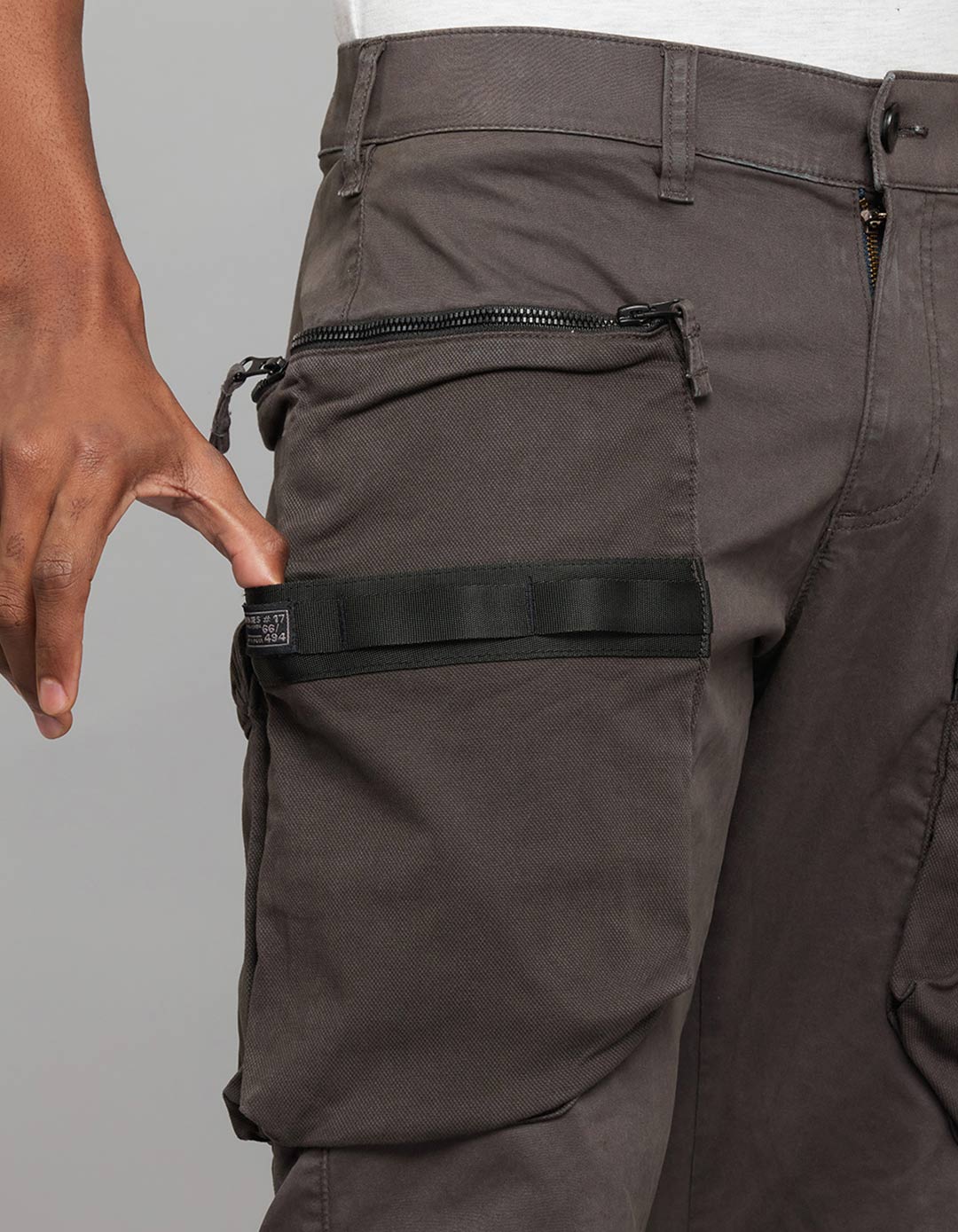 Charcoal Comfort Straight Fit Stretch Cargo Pants 