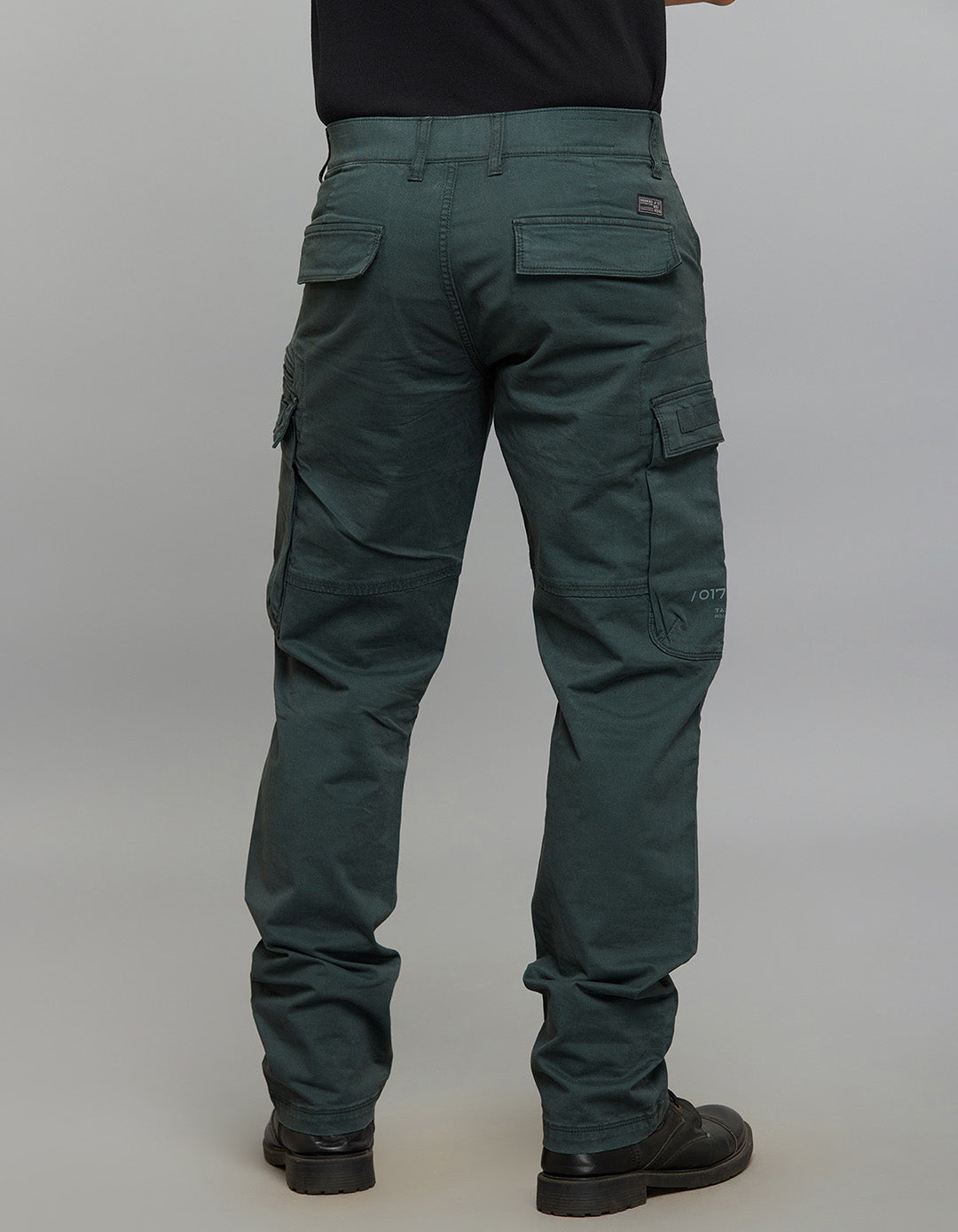 Bottle Green Comfort Straight Fit Stretch Cargo Pants 