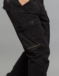 Jet Black Comfort Straight Fit Stretch Cargo Pants 