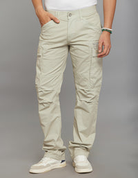 Lt Stone Comfort Straight Fit Stretch Cargo Pants 
