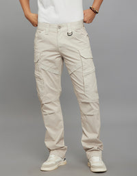 Lt Sand Comfort Straight Fit Stretch Cargo Pants 