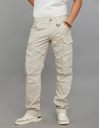 Lt Sand Comfort Straight Fit Stretch Cargo Pants 