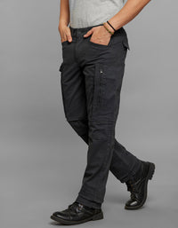 Dark Slate Comfort Straight Fit Stretch Cargo Pants 