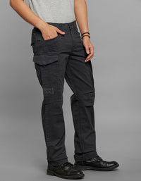 Dark Slate Comfort Straight Fit Stretch Cargo Pants 