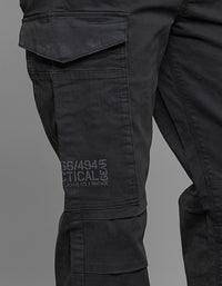Dark Slate Comfort Straight Fit Stretch Cargo Pants 