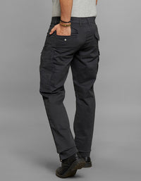 Dark Slate Comfort Straight Fit Stretch Cargo Pants 