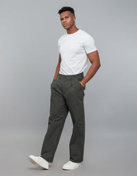 Bottle Green Pleated 100% Polyester Korean Pants