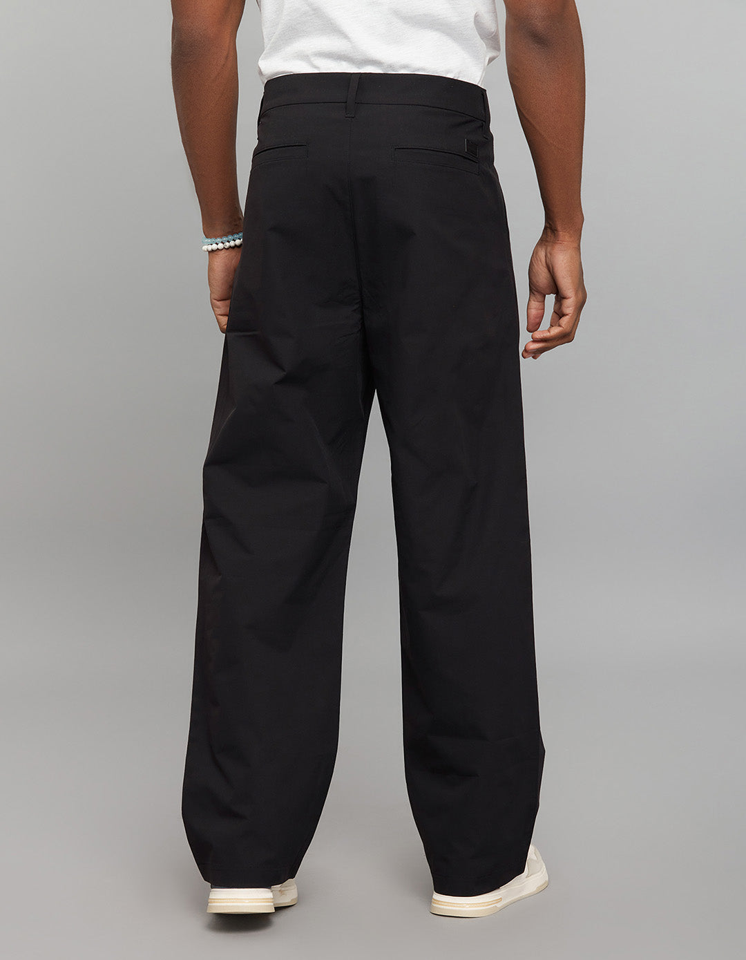 Black Pleated 100% Polyester Korean Pants