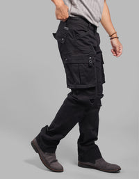 Black Comfort Straight Fit Stretch Cargo Pants