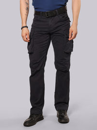 Dark Navy Comfort Straight Fit Stretch Cargo Pant