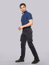 Dark Navy Comfort Straight Fit Stretch Cargo Pant