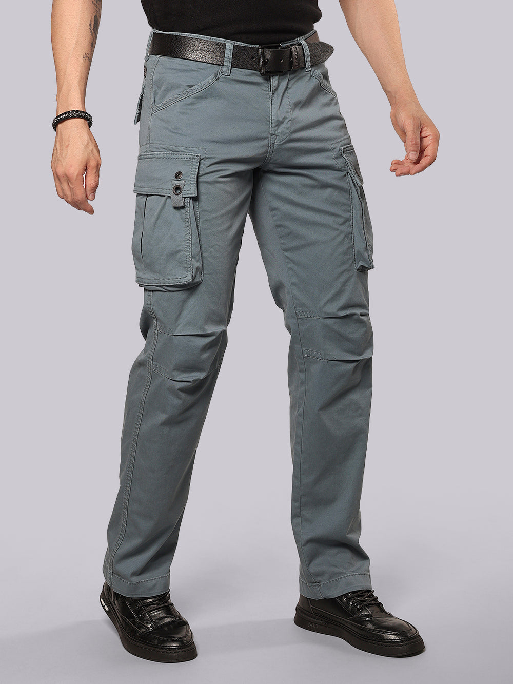 Petrol Comfort Straight Fit Stretch Cargo Pant